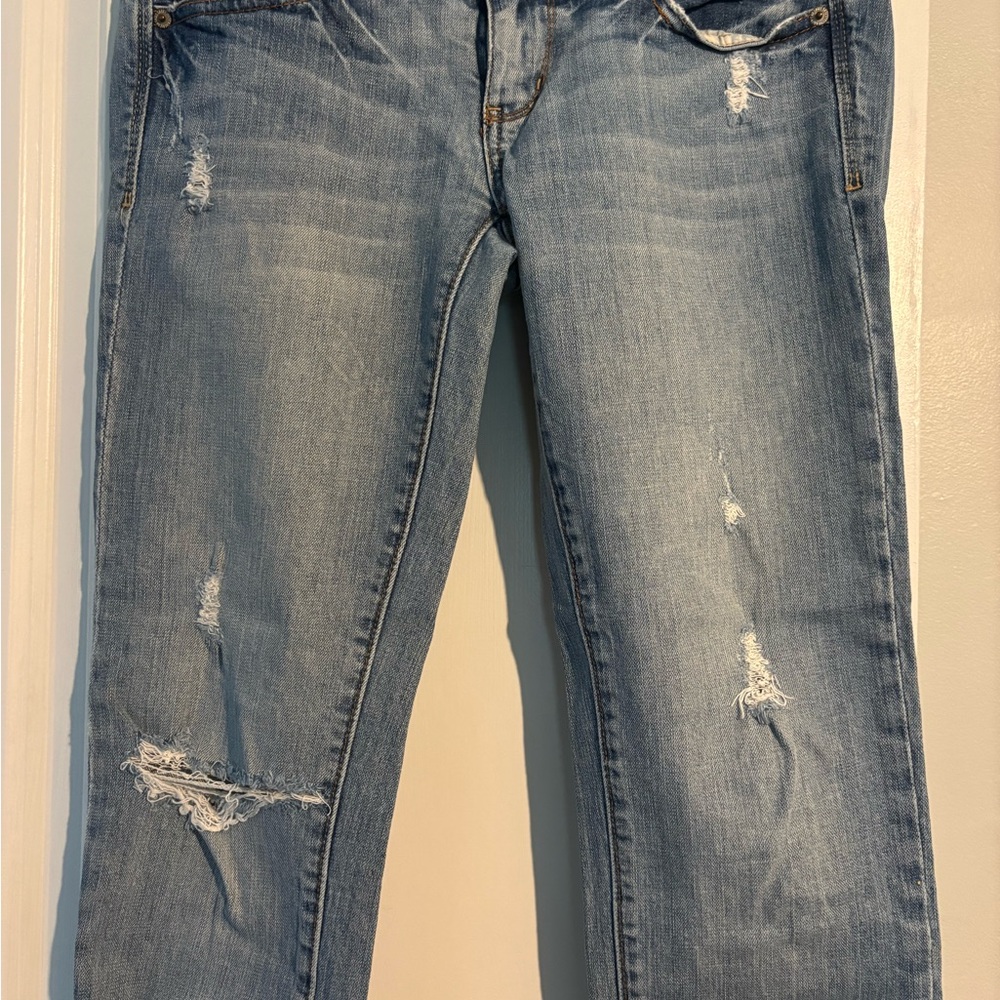 American Eagle Outfitters Light Blue Distressed Boyfriend Jeans